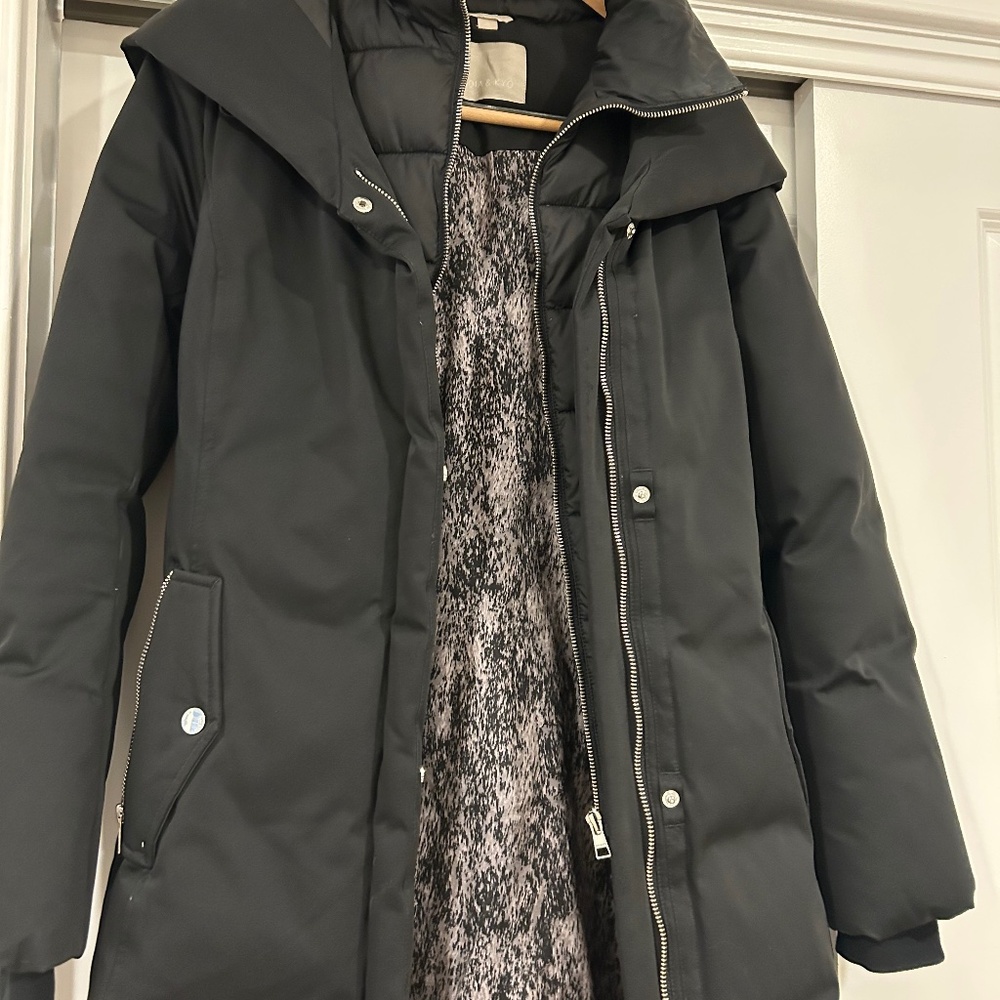 Sonia & Kyo multi-layer down puffer with shawl hood